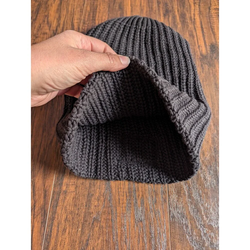 Love Your Melon Beanie Slouchy Knit Black Winter Hat 100% Cotton Made In USA NEW